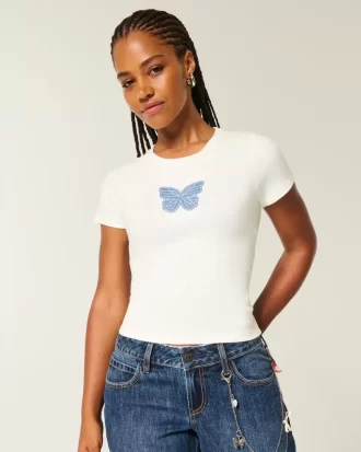 Butterfly Graphic Baby T-paita