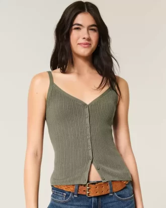 Button-Through Sweater Tank