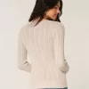 Cable-Knit Heart Crew -villapaita