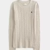 Cable-Knit Heart Crew -villapaita