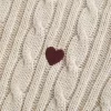 Cable-Knit Heart Crew -villapaita
