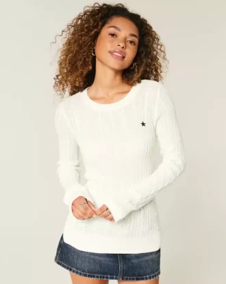 Cable-Knit Star Crew -villapaita