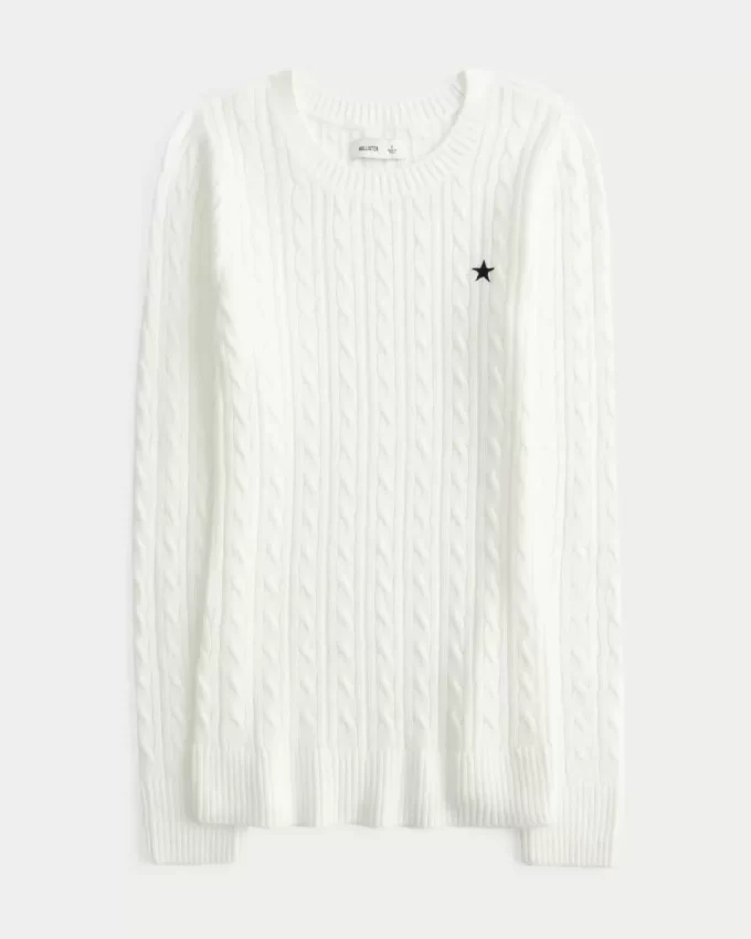 Cable-Knit Star Crew -villapaita