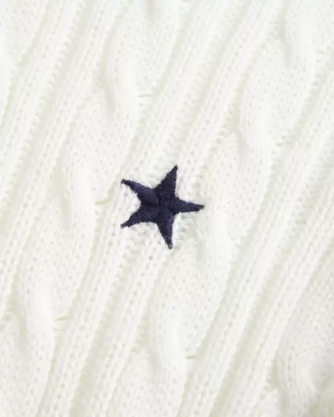 Cable-Knit Star Crew -villapaita