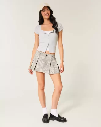 Camo laskostettu Mini Skort
