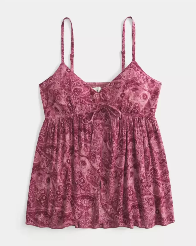 Crinkle Flyaway Babydoll Top Crinkle Flyaway Babydoll Top