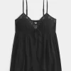 Crinkle Shine Flyaway Babydoll Top