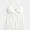 Crinkle Shine Flyaway Babydoll Top