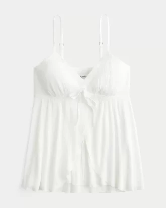 Crinkle Shine Flyaway Babydoll Top