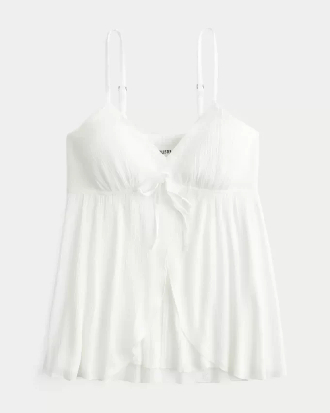 Crinkle Shine Flyaway Babydoll Top