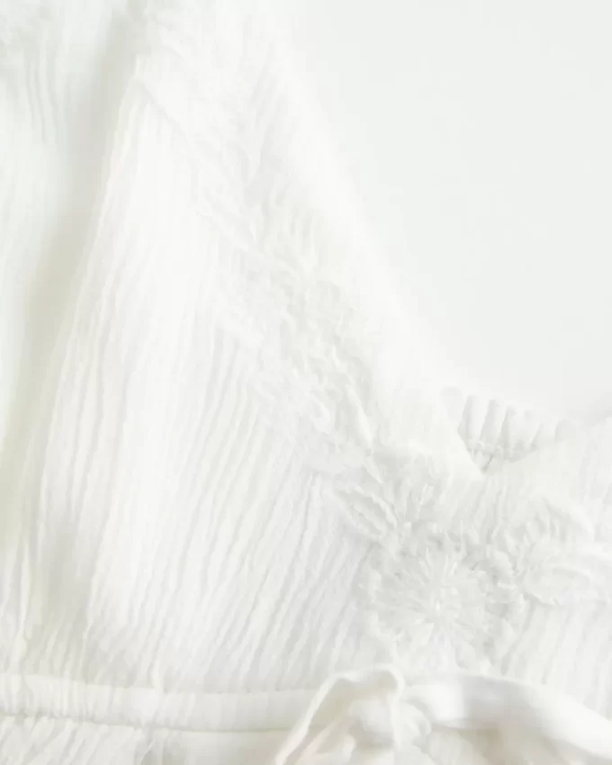 Crinkle Shine Flyaway Babydoll Top