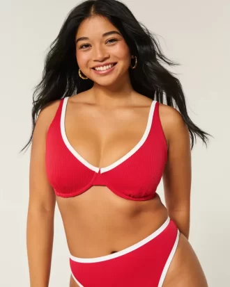 Curvy High Apex Ribbed Underwire bikinitoppi