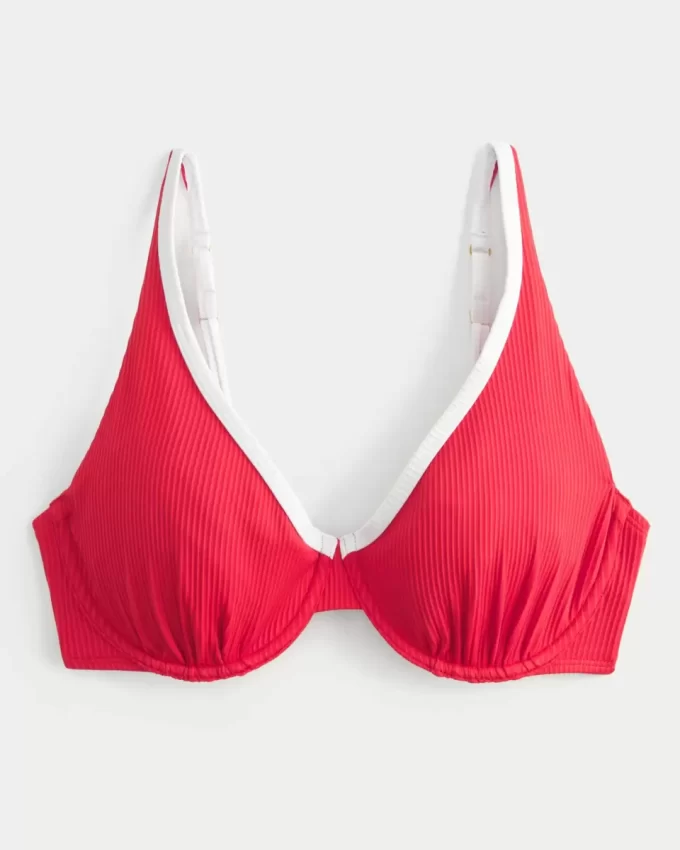 Curvy High Apex Ribbed Underwire bikinitoppi
