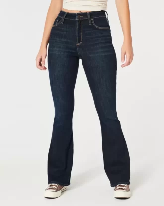 Curvy High-Rise Dark Wash Flare Farkut