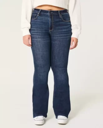 Curvy High-Rise Dark Wash Flare Farkut