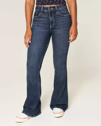 Curvy High-Rise Dark Wash Flare Farkut