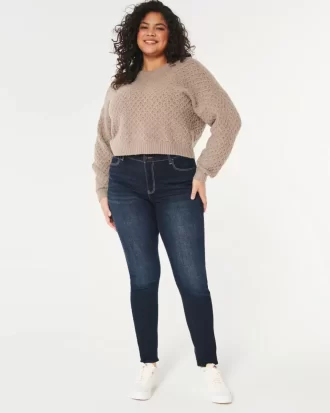 Curvy High-Rise Dark Wash Super Skinny Farkut