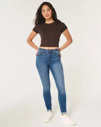 Curvy High-Rise Dark Wash Super Skinny Farkut