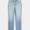 Curvy High Rise Distressed Light Wash Straight Farkut Curvy High Rise Distressed Light Wash Straight Farkut
