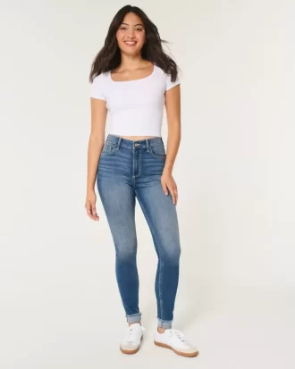Curvy High-Rise Medium Wash Super Skinny Farkut