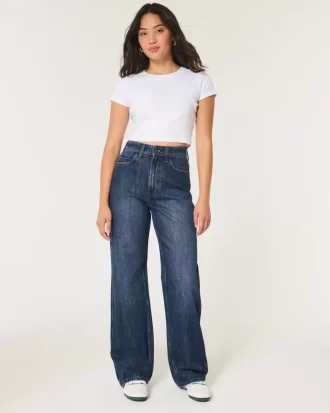 Curvy Ultra High-Rise Dark Wash Baggy Farkut