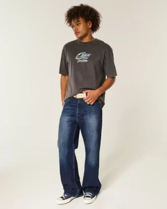 Dark Wash Baggy Bootcut farkut