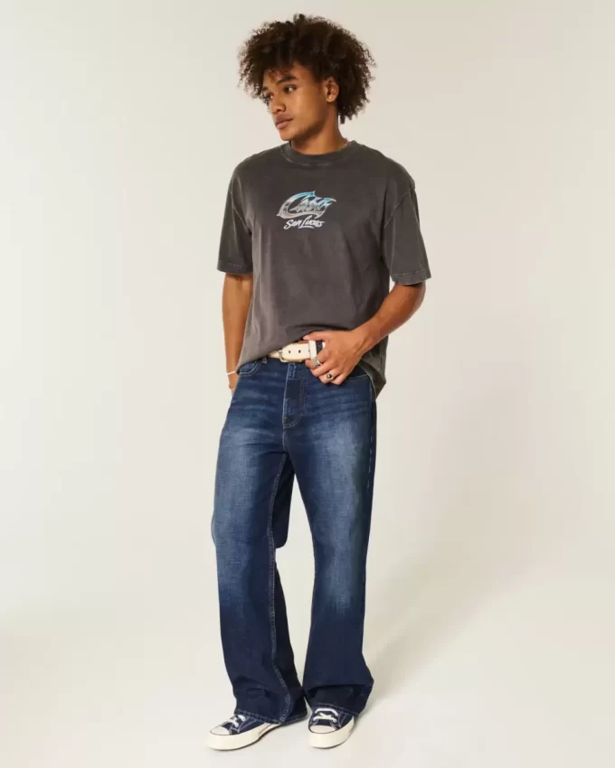 Dark Wash Baggy Bootcut farkut Dark Wash Baggy Bootcut farkut