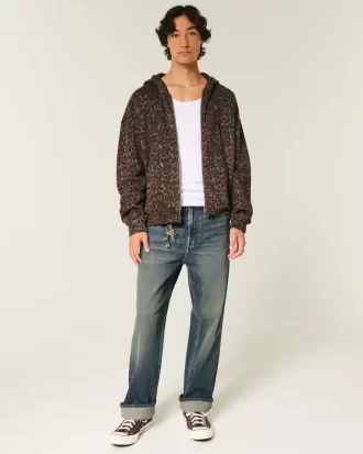 Dark Wash Brodeeratut Baggy Farkut