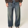 Dark Wash Brodeeratut Baggy Farkut Dark Wash Brodeeratut Baggy Farkut