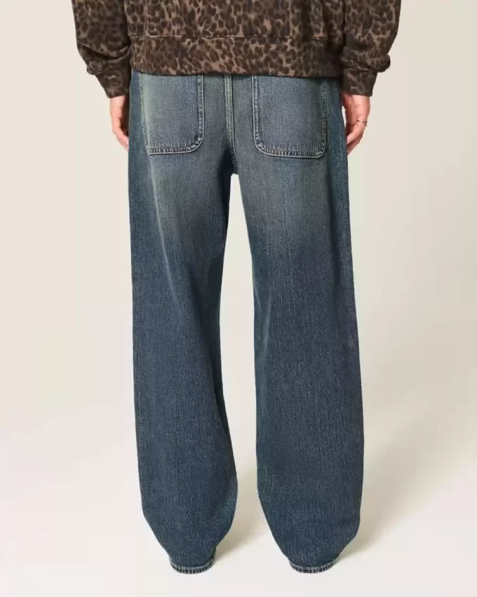 Dark Wash Brodeeratut Baggy Farkut Dark Wash Brodeeratut Baggy Farkut