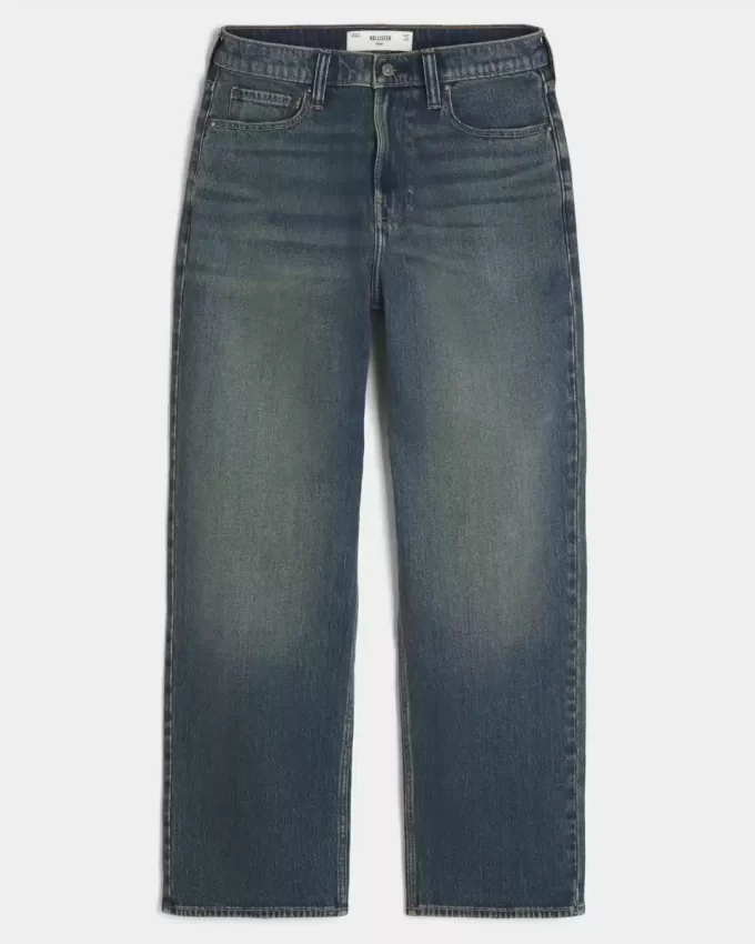 Dark Wash Brodeeratut Baggy Farkut Dark Wash Brodeeratut Baggy Farkut