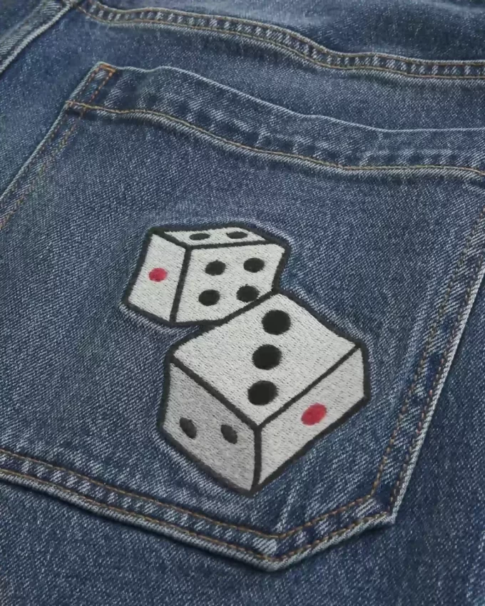 Dark Wash Dice Graphic Super Baggy Farkut Dark Wash Dice Graphic Super Baggy Farkut