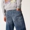 Dark Wash Logo Embroidery Super Baggy Farkut Dark Wash Logo Embroidery Super Baggy Farkut