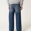Dark Wash Logo Embroidery Super Baggy Farkut Dark Wash Logo Embroidery Super Baggy Farkut