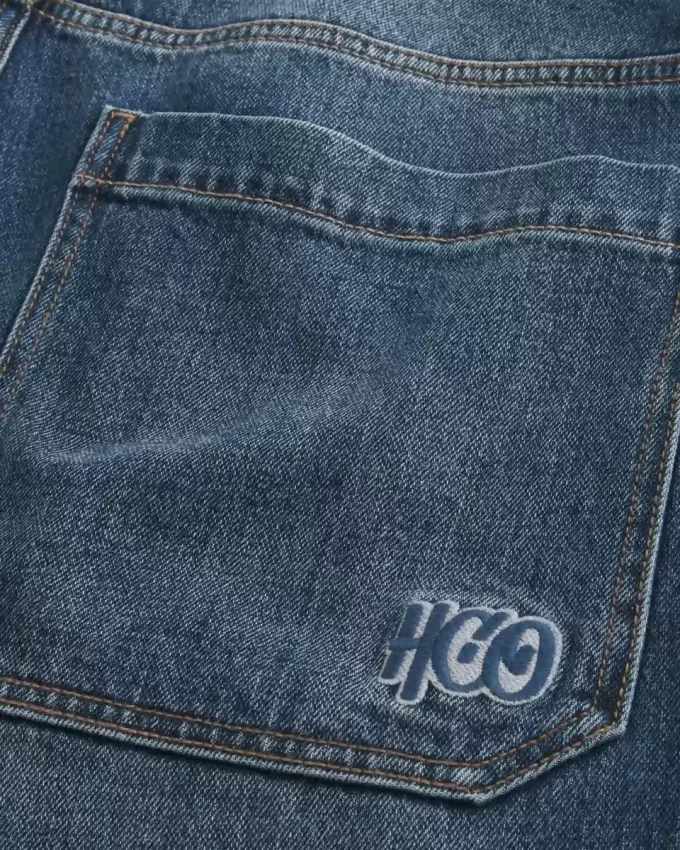 Dark Wash Logo Embroidery Super Baggy Farkut Dark Wash Logo Embroidery Super Baggy Farkut
