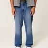 Dark Wash Rose Graphic Baggy Farkut Dark Wash Rose Graphic Baggy Farkut