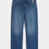 Dark Wash Rose Graphic Baggy Farkut Dark Wash Rose Graphic Baggy Farkut
