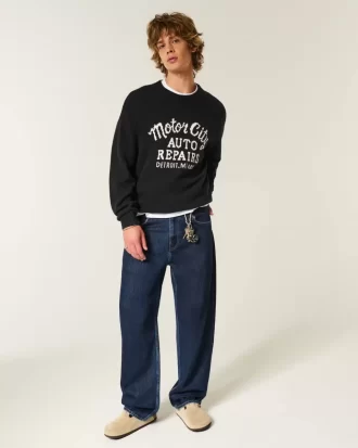 Dark Wash Skater Baggy Farkut