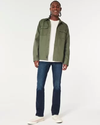Dark Wash Slim Straight Farkut