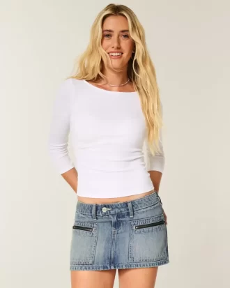 Denim Micro Mini Skort