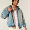 Denim vetoketjullinen luistelijatakki Denim vetoketjullinen luistelijatakki