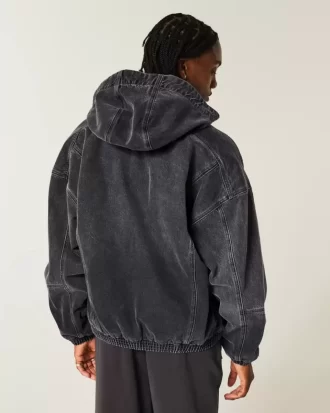 Denim vetoketjullinen luistelijatakki