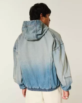 Denim vetoketjullinen luistelijatakki