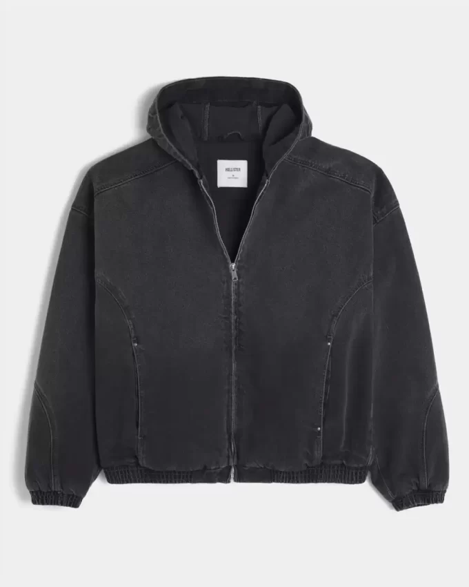 Denim vetoketjullinen luistelijatakki Denim vetoketjullinen luistelijatakki