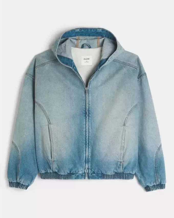 Denim vetoketjullinen luistelijatakki Denim vetoketjullinen luistelijatakki