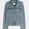 Denim vetoketjullinen takki
