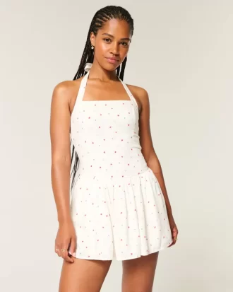 Drop-waist Halter minimekko