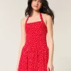 Drop-waist Halter minimekko