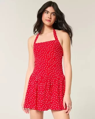 Drop-waist Halter minimekko
