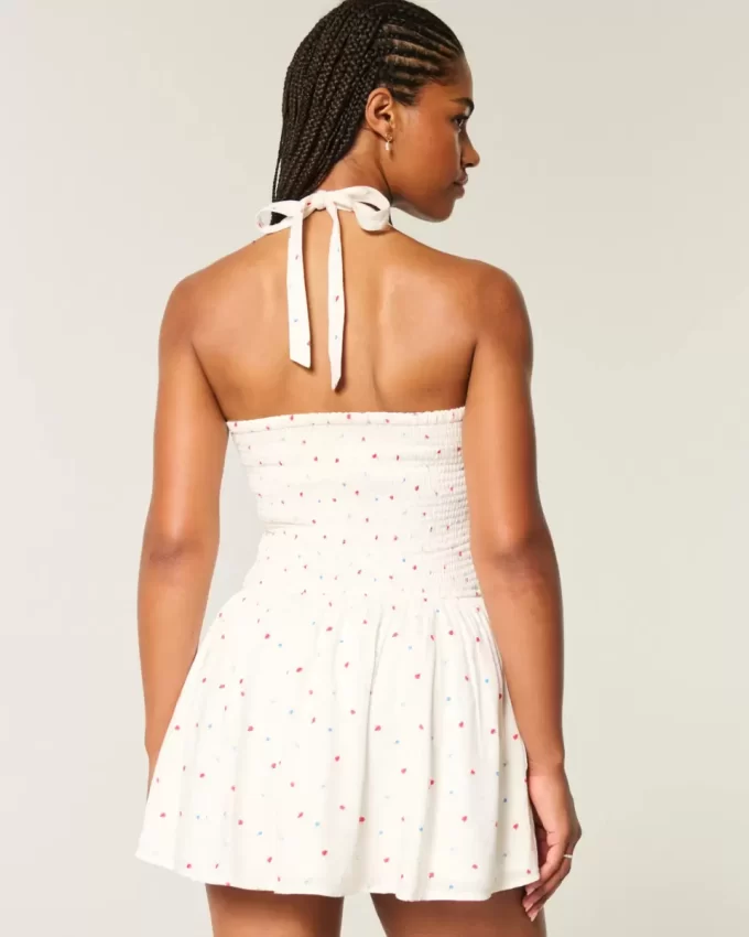 Drop-waist Halter minimekko